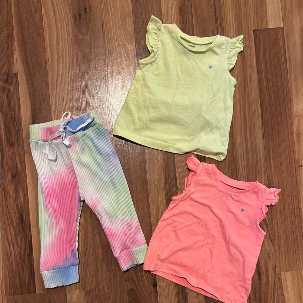 Size 6 months tanks & tie dye pants